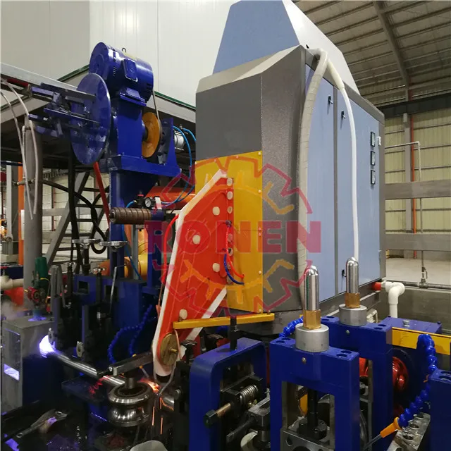 Spiral fin tube welding machine