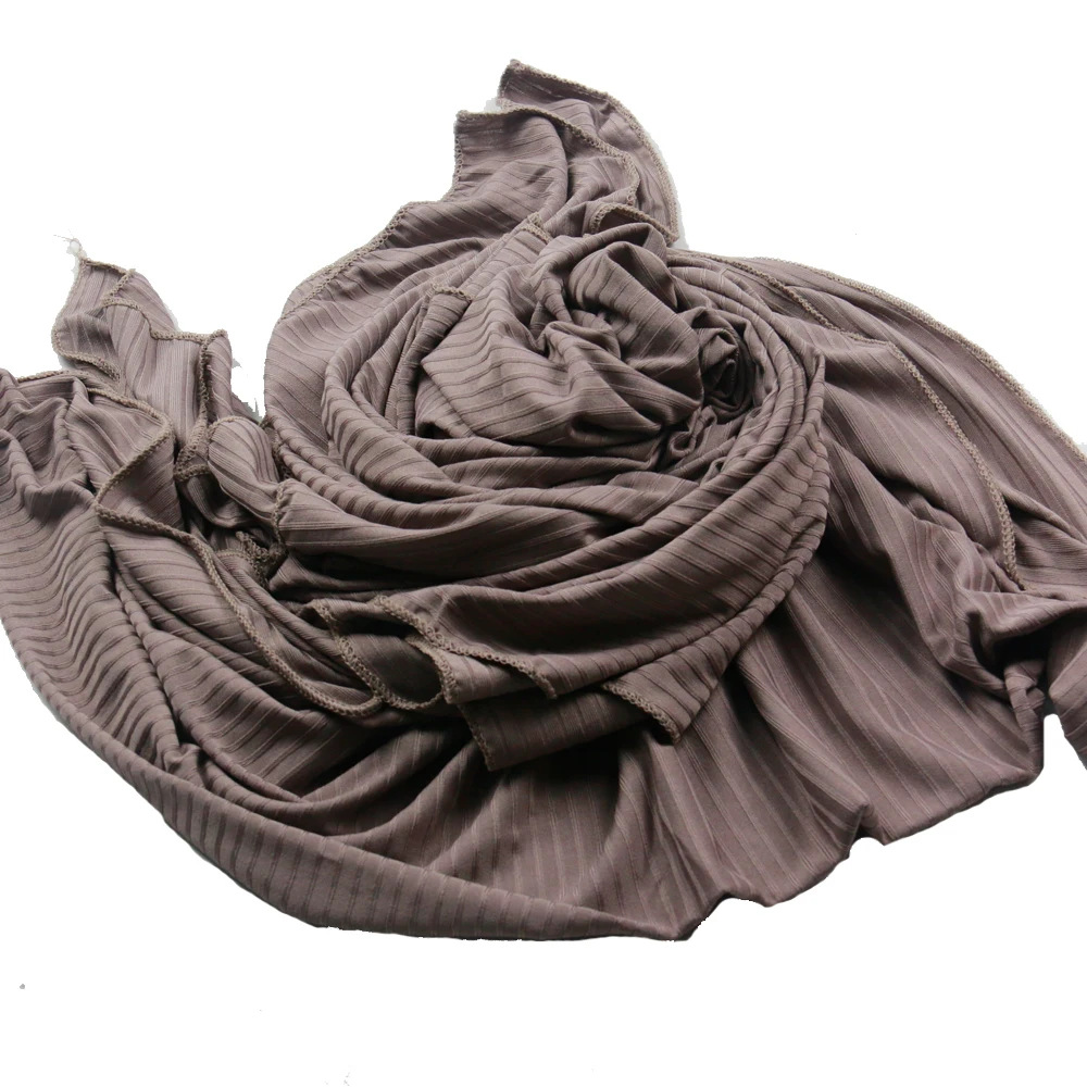 2021 New Fashion Custom Logo Cotton Hijab Ribbed Jersey Scarf Muslim  Plain Crumple Wrap Scarves Hijab Wholesale