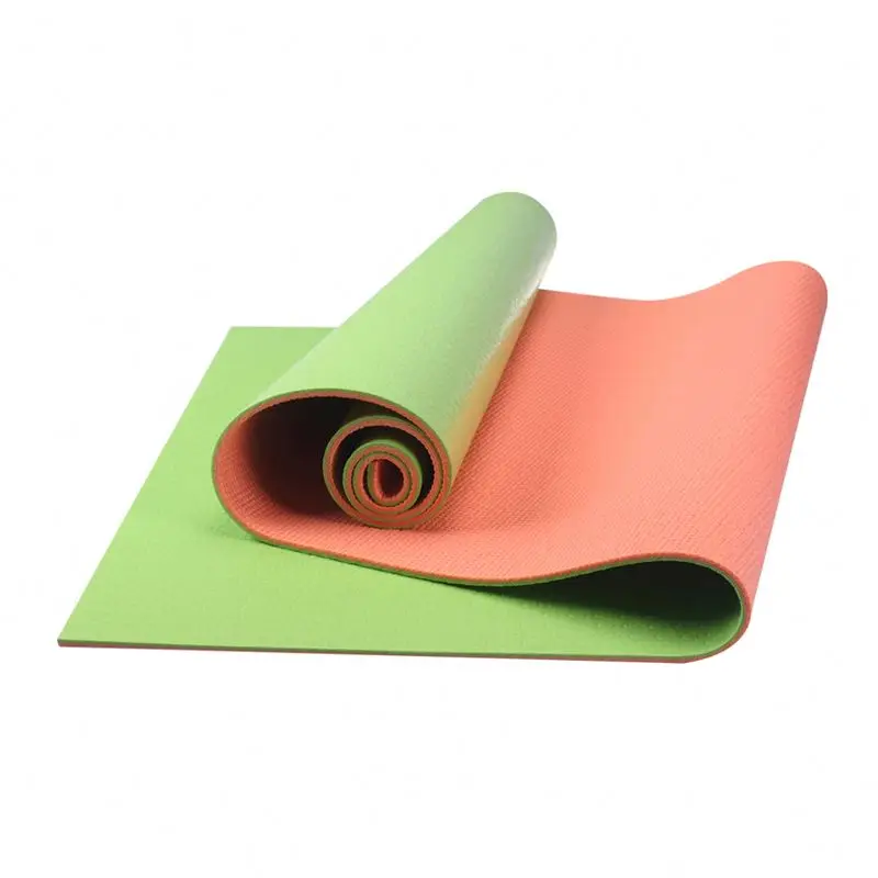 PVC Yoga Mat With Two Color Double Side Yoga Mat 2 Layer Gym Exercise Yoga Mat