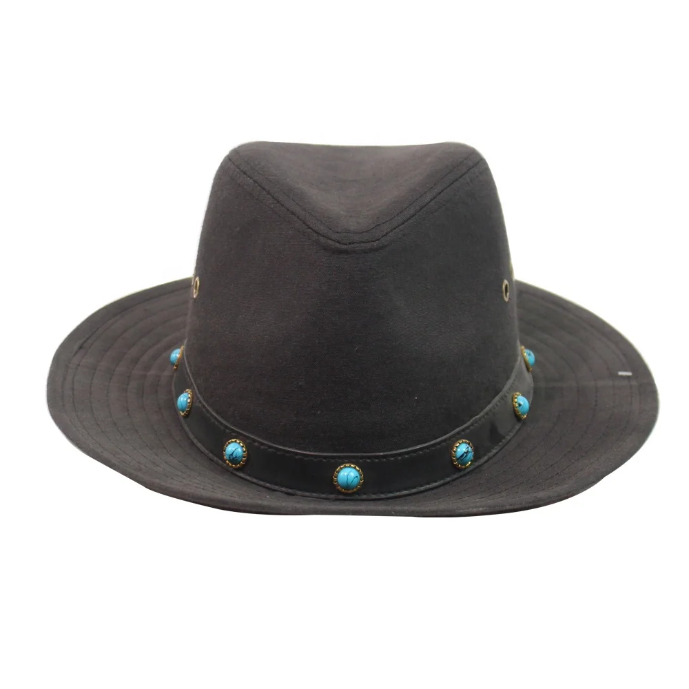 
Plain 100% Cotton wholesale wide brim man Panama straw cowboy hats SFH0008 