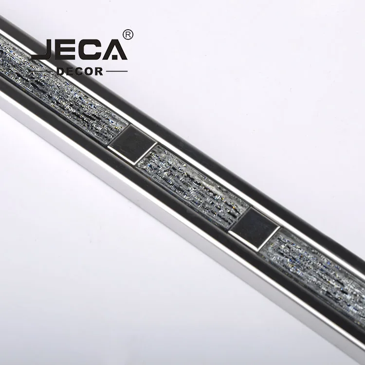Foshan JECA бесплатный образец отделка для плитки из нержавеющей стали с алмазным украшением логотип OEM высококачественные металлические профили ванной