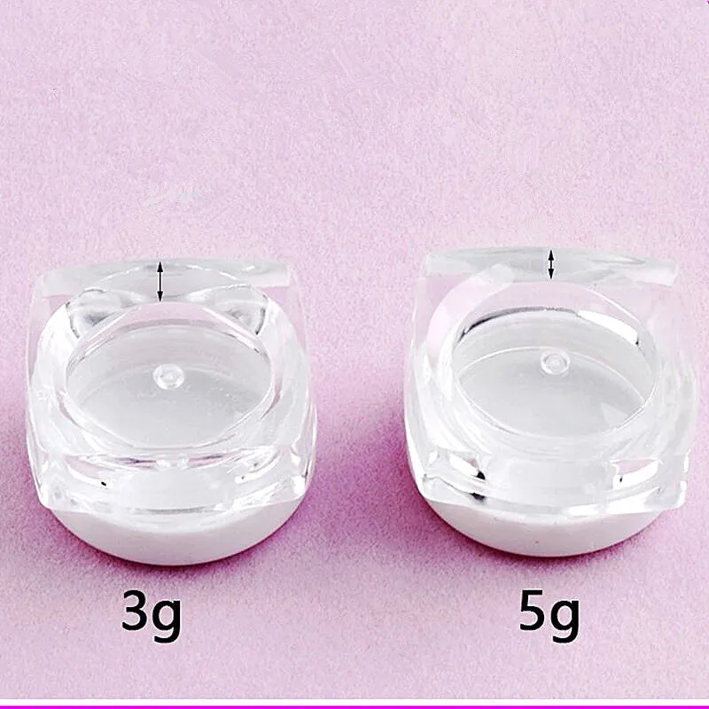 3ml 5 ml square bottom plastic jars mini medicine salve jar with colorful lips for option