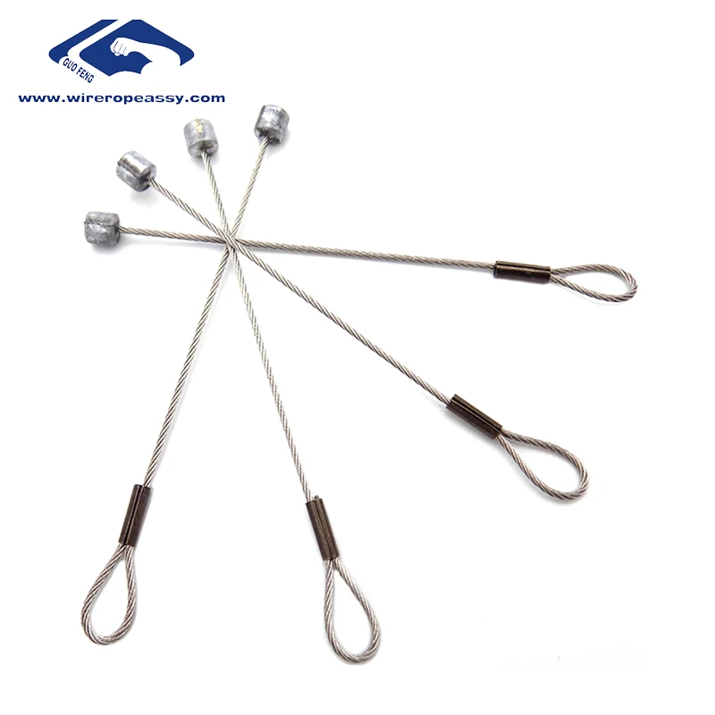 Высокое качество 2 мм anti-скручивания Плетеный оцинкованный стальной трос слинг с Индивидуальные цинка головок