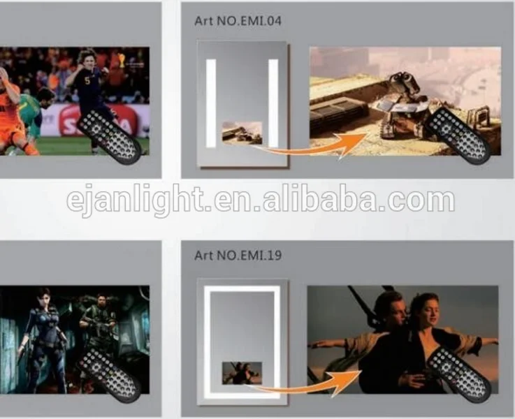 Wholesale Frameless Beauty Salon Decorative Wall Mounted Makeup LED Bathroom TV Mirror