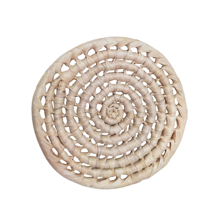 Natural Rattan Mat Braided Round Woven Straw Placemats for Dining Table