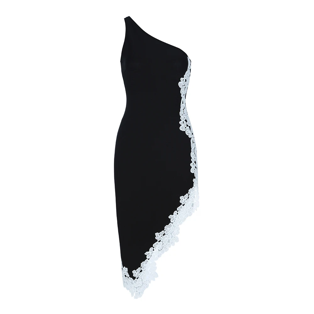 Модное черное элегантное цельное Сексуальное вечернее Бандажное платье без рукавов для женщин