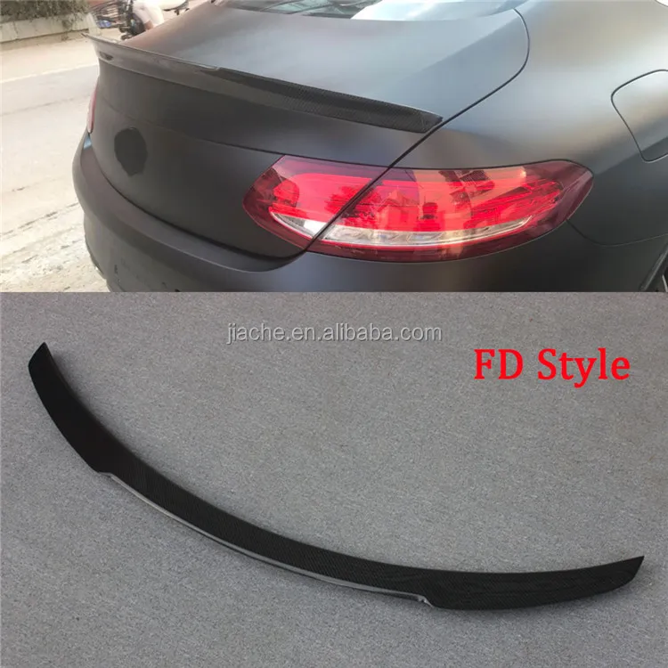For W205 Spoiler Carbon Fiber Rear Boot Spoiler Wings For Mercedes Benz C205 C200 C300 C180 Coupe 2 Door 2015 - 2019