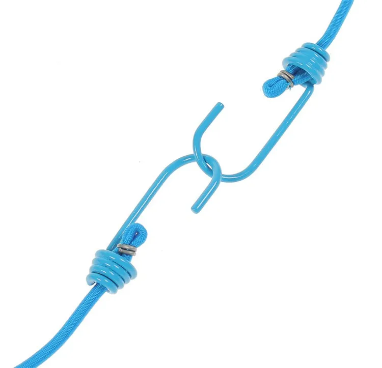 Wholesale Outdoor Windproof Portable Travel Stainless Steel Elastic Retractable Clothesline With 12 Pcs Clip