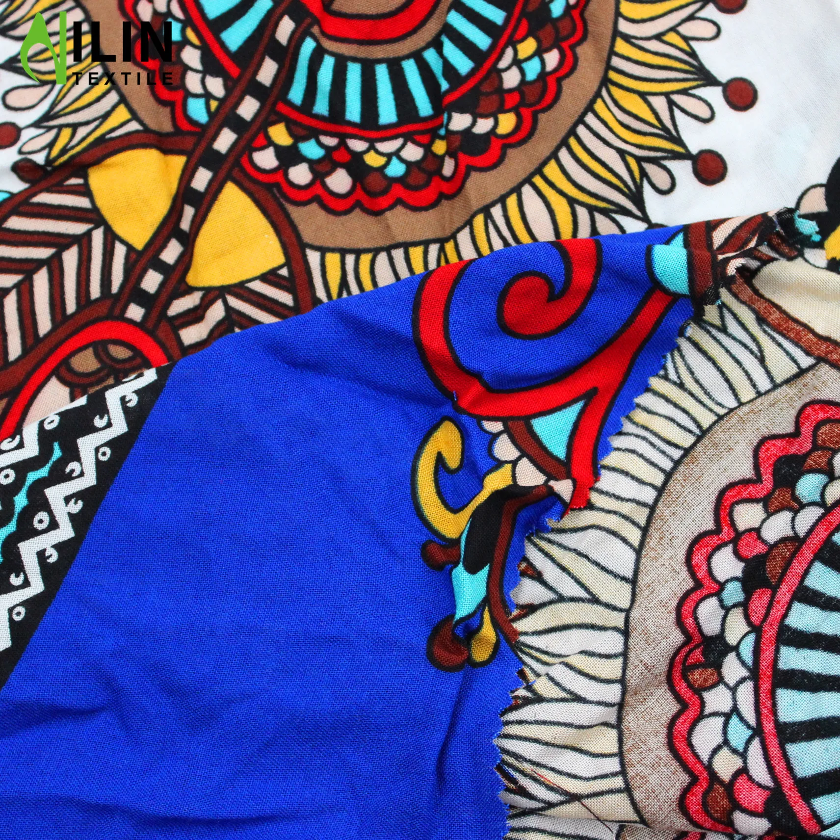 Wholesale 100% rayon rayon challis fabric digital printing for dress