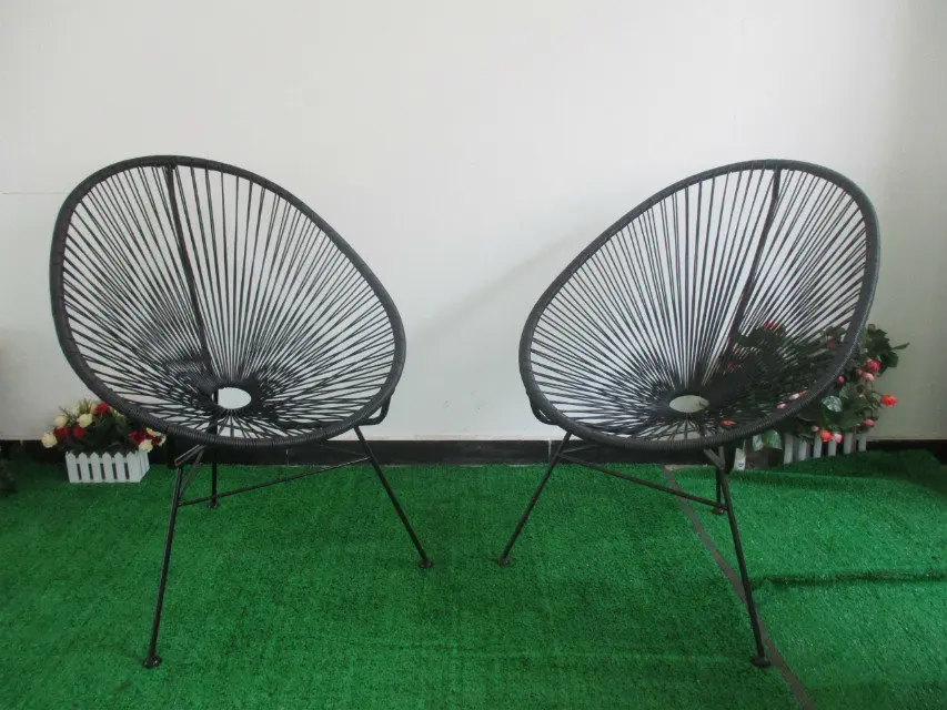 Outdoor Garden Leisure Steel frame Rattan bistro Acapulco Chair Egg Shaped Wicker nest Chair