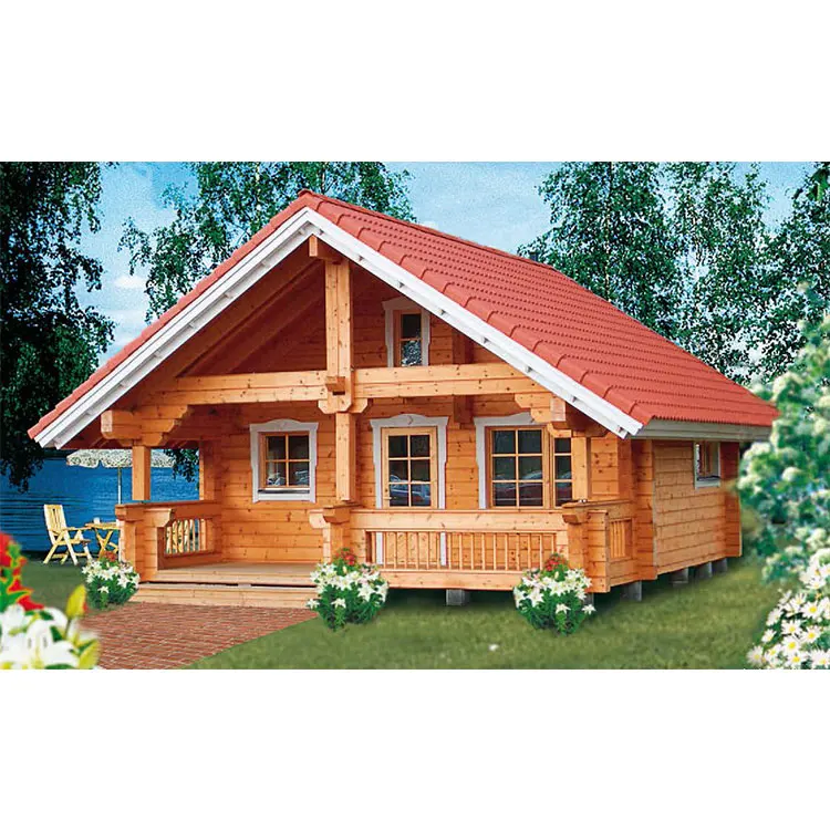 Green wooden house design prefabricated house used price