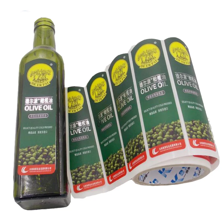 Manufacture Custom Waterproof Olive Oil Bottle Label Sticker