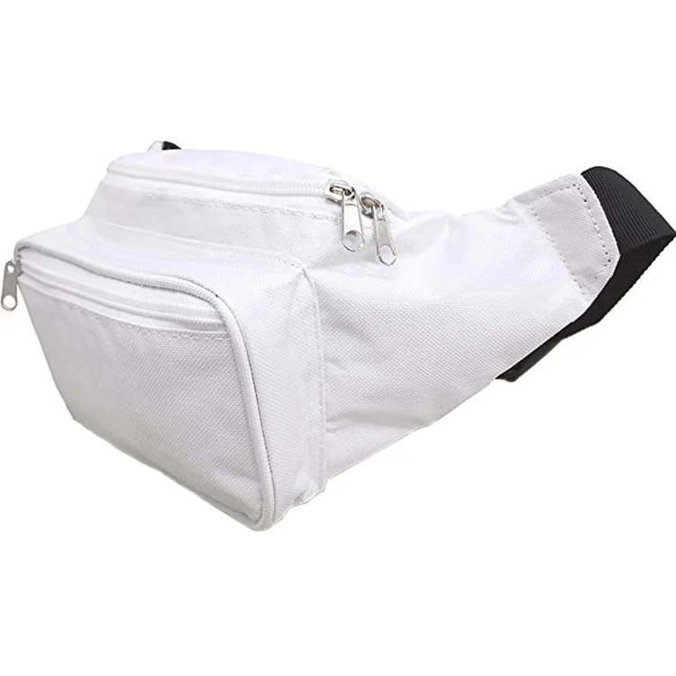 Private Label Fashion Waterproof Zipper Sport Fanny Pack White Waist Bag