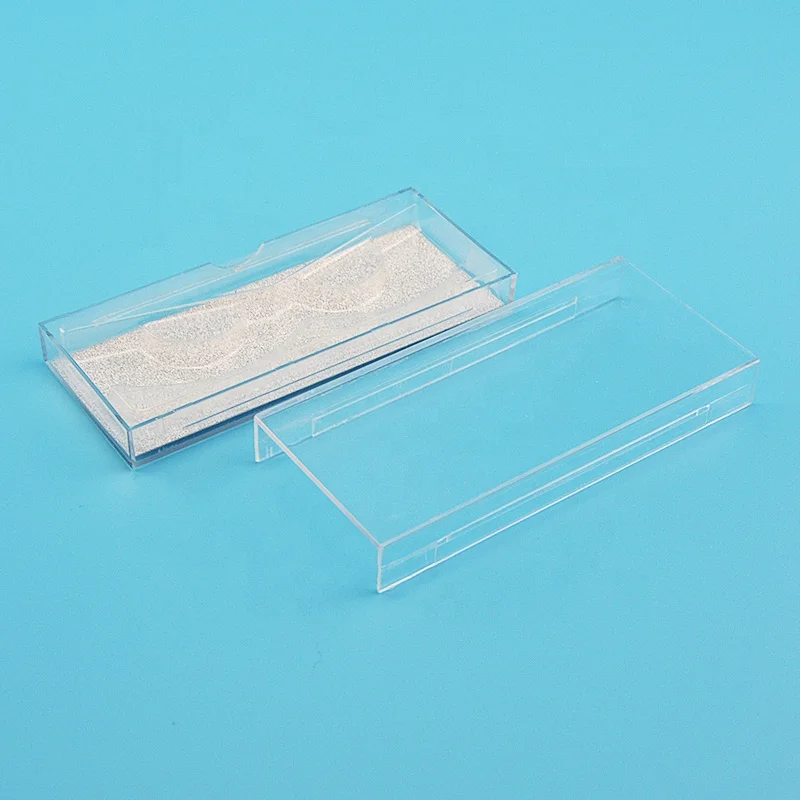 Wholesale transparent square custom false eyelash packaging box
