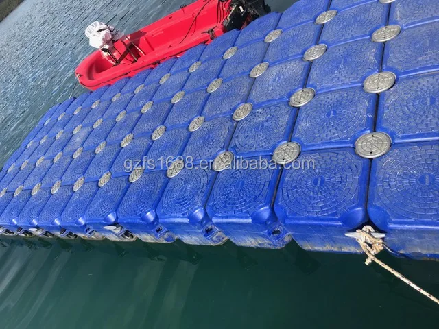Plastic pontoon bridge for ocean and river
