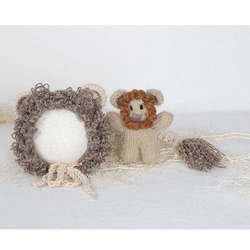 Newborn Crochet Puppy Stuffer And Bonnet Set  Baby  Fuzzy Mohair Bonnet Photo Prop   Newborn Photo Mid Doll