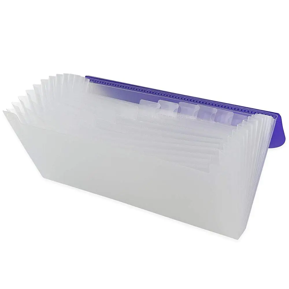 
13 Pockets Expanding Files Folder Small Expandable File Folder with Tabs Organizer for Receipts Coupons and Tickets 