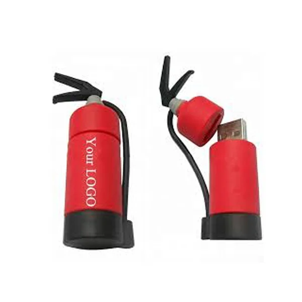 Fire Extinguisher Shaped Usb Flash Drive Best Promotional Custom Design Soft PVC High Speed USB 2.0 Plastic Printing Stock,new