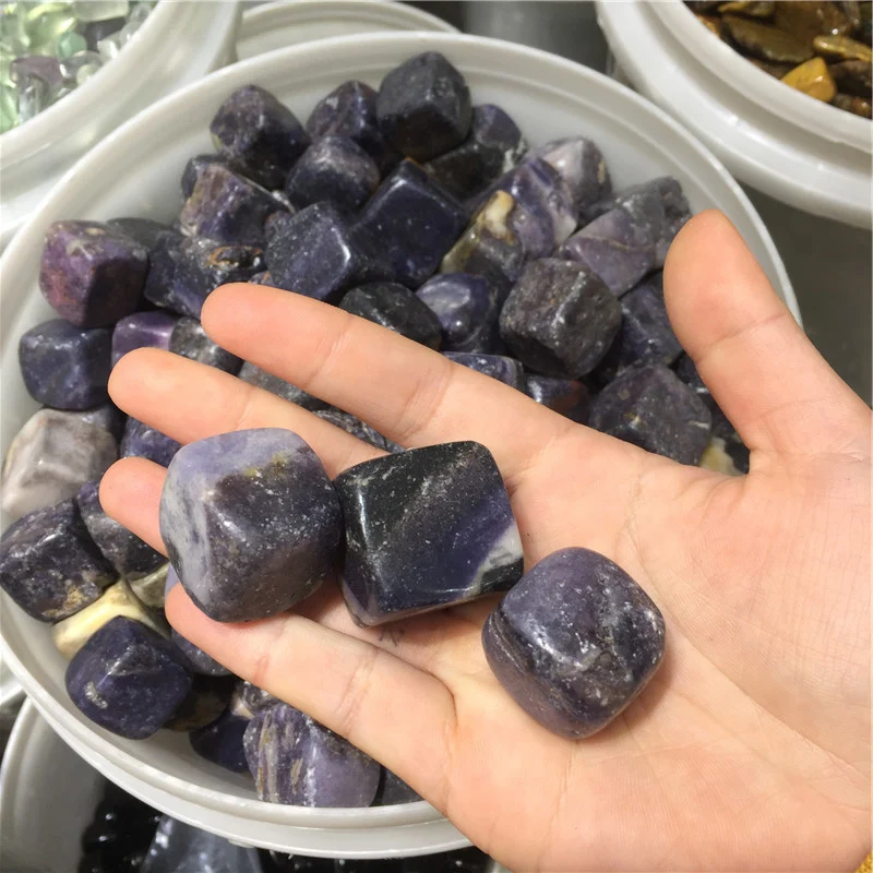 Large Piece Natural China Sugilite Gemstone Gravel Cube Tumbled Stones
