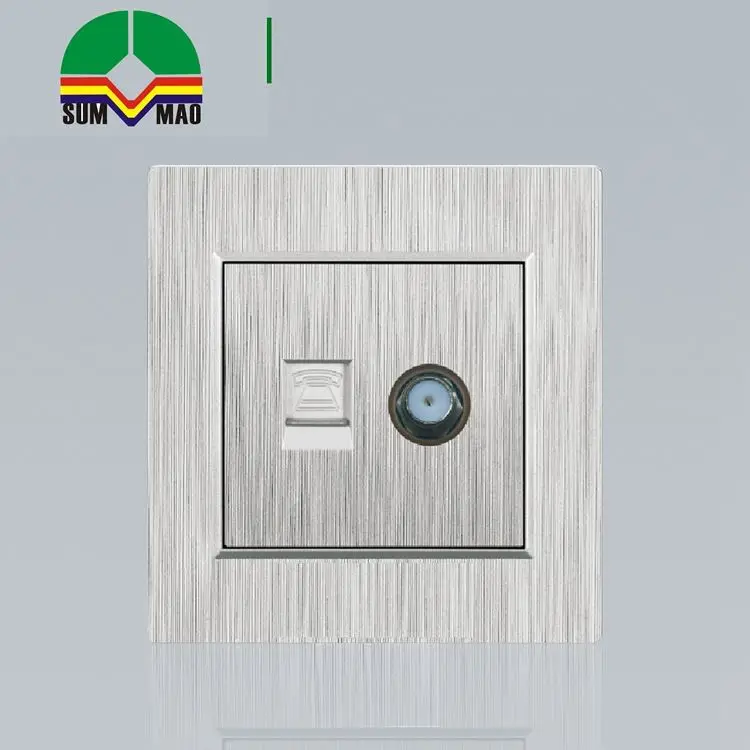 BS Польский Chrome 3 булавки двойной разъем Usb переключатель гнездо 2.1A стены мощность выход