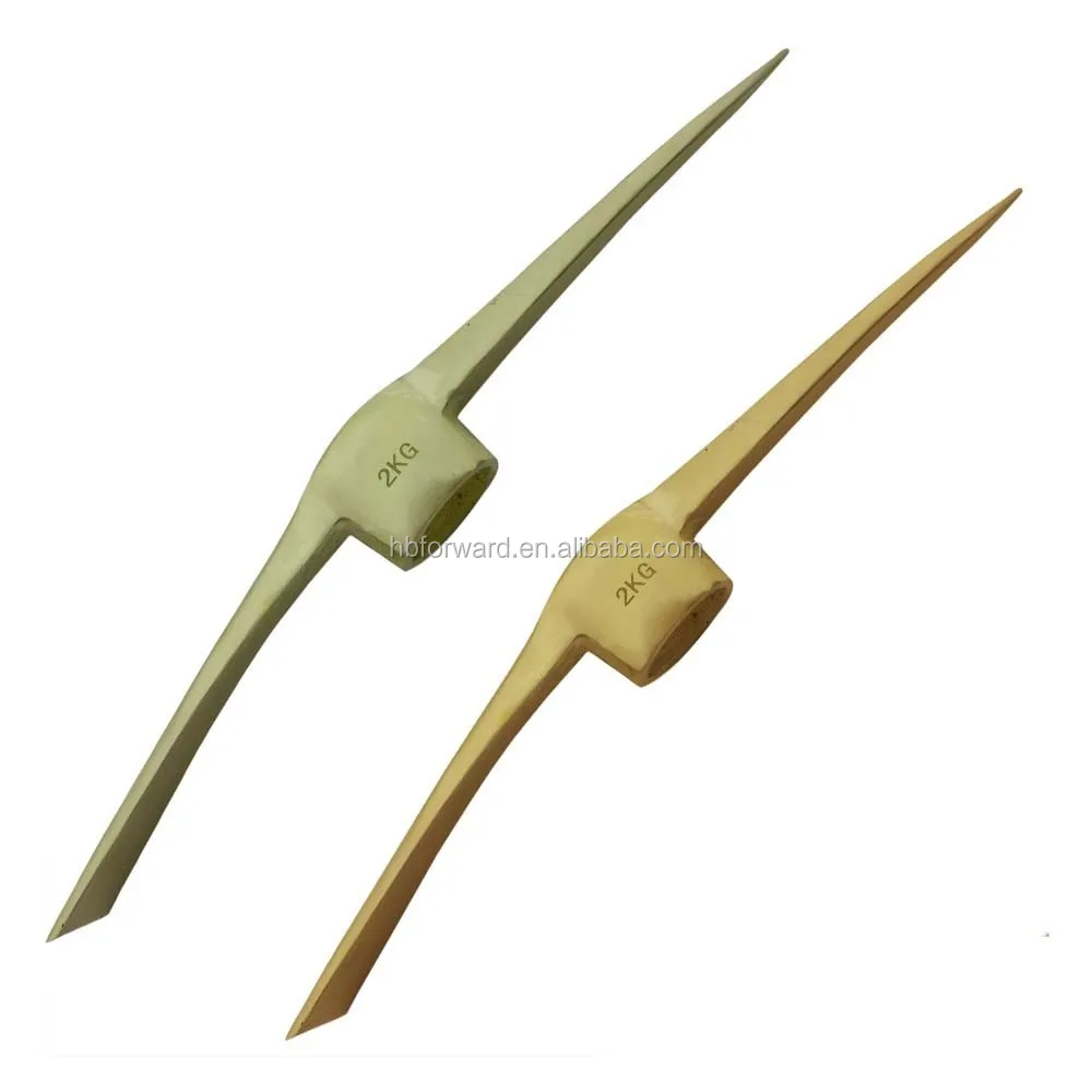 Non sparking non magnetic pick railroad , beryllium copper pickaxe With Wooden Handle