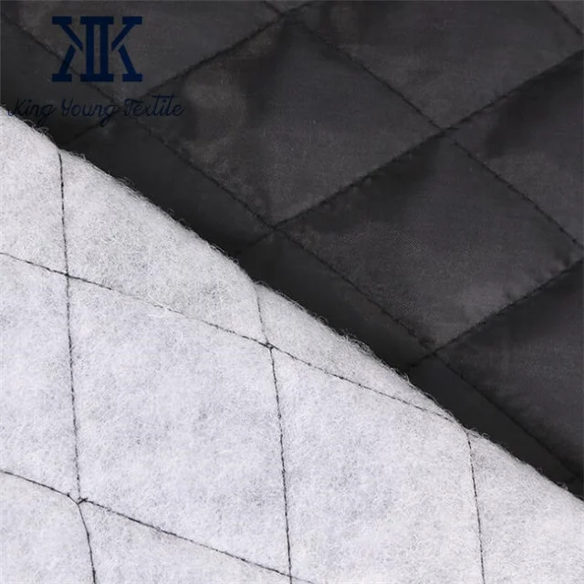 210T polyester taffeta diamond quilted fabric with 120GSM wadding for coat lining