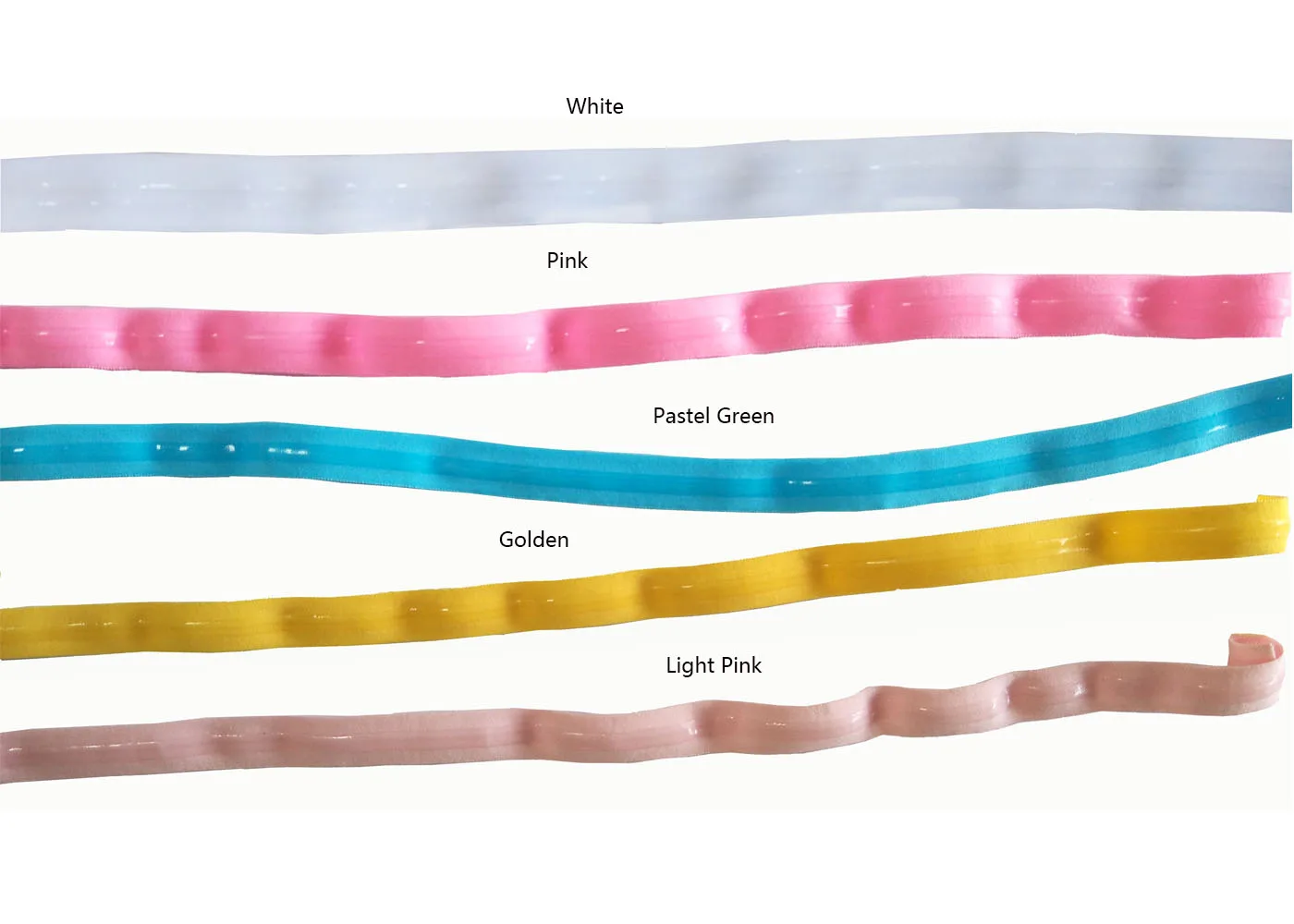 Colorful Polyester Fold Over Silicone Elastic Tape silicone  Elastic Ribbon 5/8' Width Sign Gripper Elastic Band 5 Yards