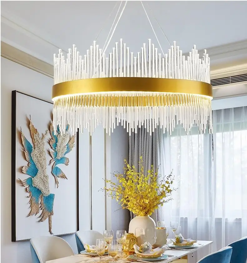 Modern Contemporary Antique Gold Crystal Chandelier Modern Living Room Hotel Luxury Chandelier
