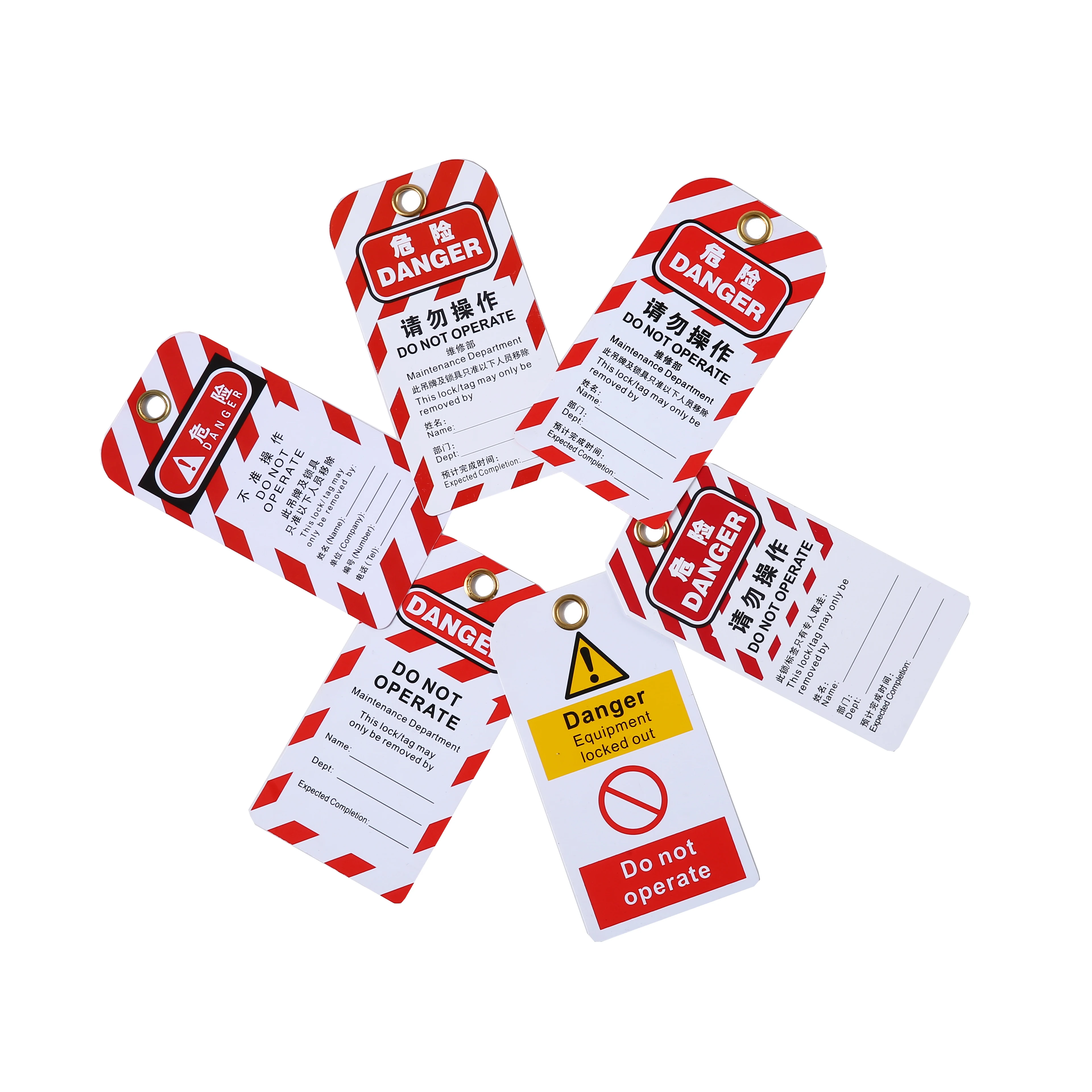 ПВХ пластиковые защитные блокировочные бирки с пользовательскими