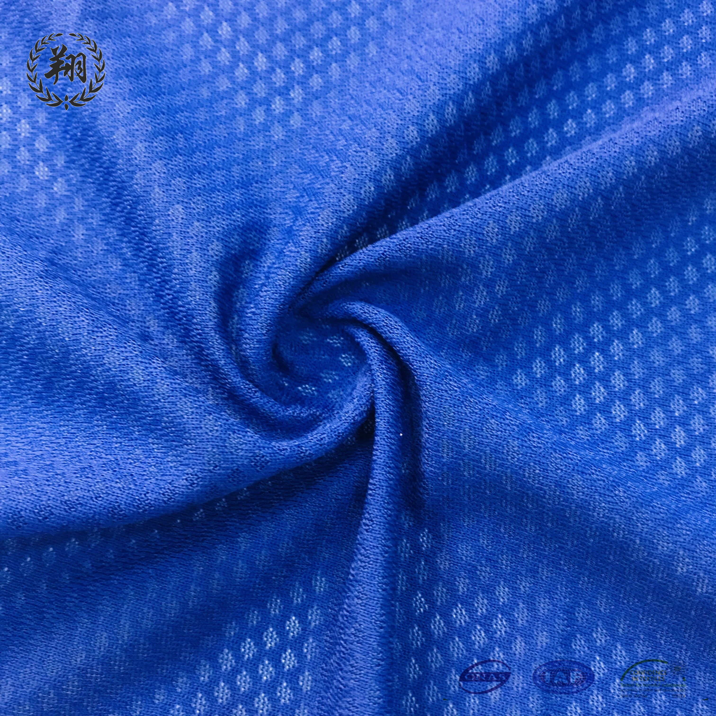 100% polyester rhombus Jacquard  mesh fabric warp knitting dry fit breathable fabric suit for sportswear