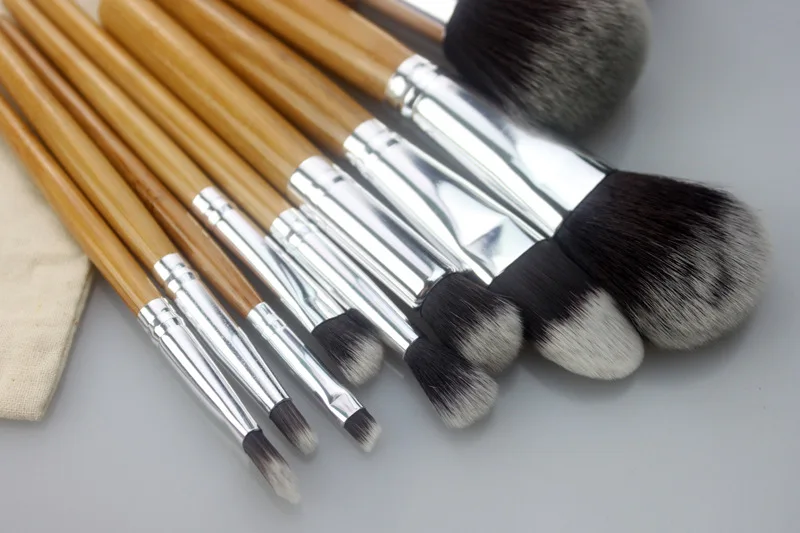 11pcs Per Set Professional Refillable Bamboo Makeup Foundation Brushes Bamboo Makeup Brush Set Bamboo Makeup Brush