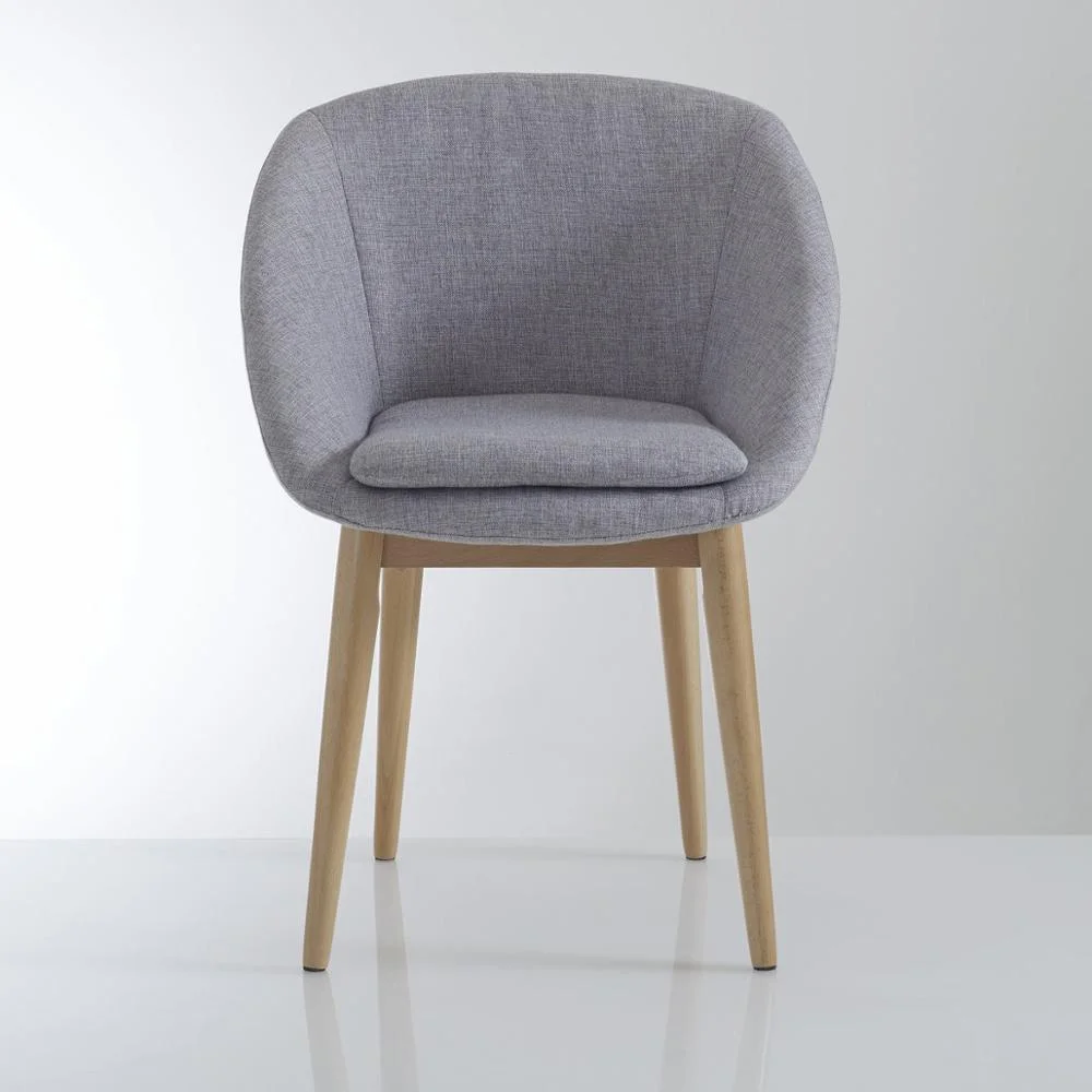 home furniture comfortable lounge leisure chair wooden legs backrest fabric dinning chair