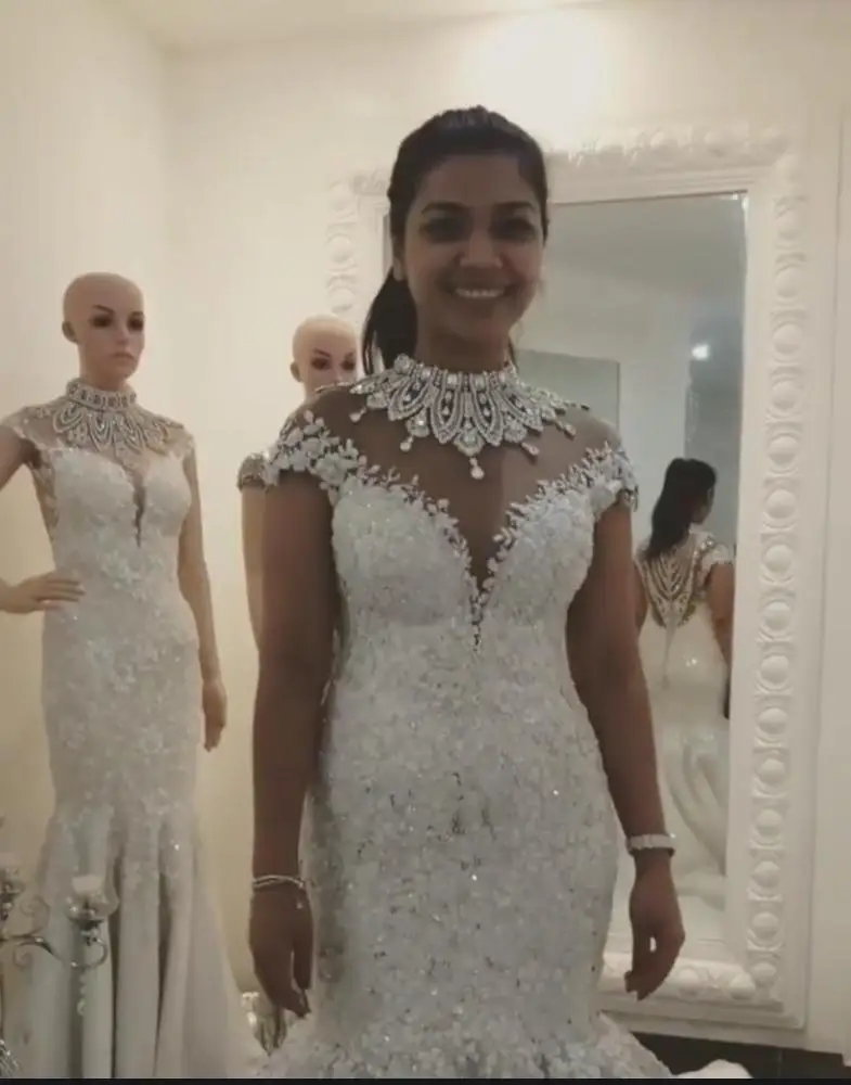 Vestido  Novio Brand  Sexy Off Shoulr Backless Bridal Gowns Lace Mermaid Wedding Dresses Online Africa Fish Tail Bridal Dress