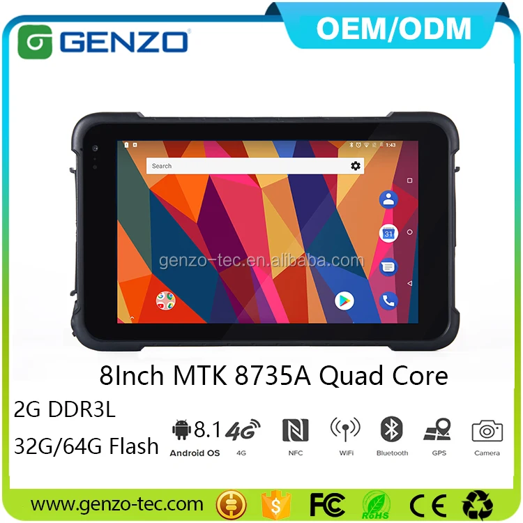 
IP67 Rugged Android Tablet 8 inch Industrial Rugged Android 8.1 Tablet PC With raid and stylus 