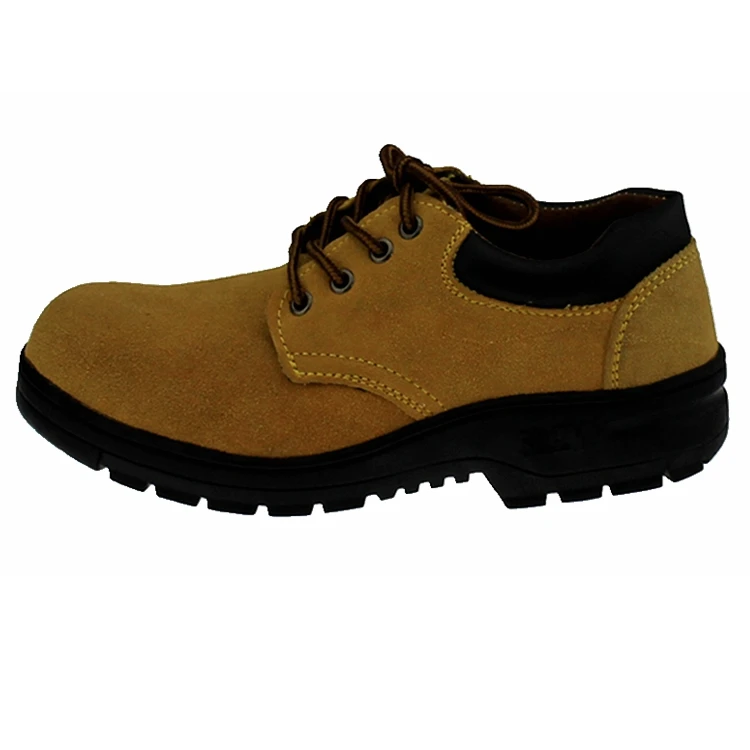Low cut cheap pure suede leather  rubber outsole safety shoes for construction steel industrial workers