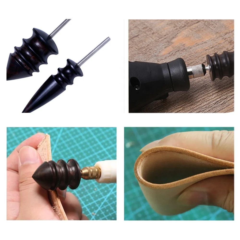 Sandalwood Spiral Stick Leathercraft Tool Leather Edge Burnisher