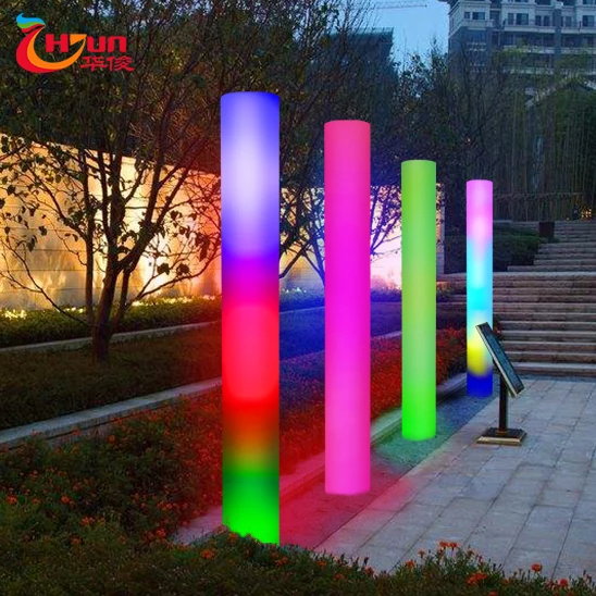 
OEM custom professional waterproof RGB round column floor lamp LED outdoor decoration  (62088708479)
