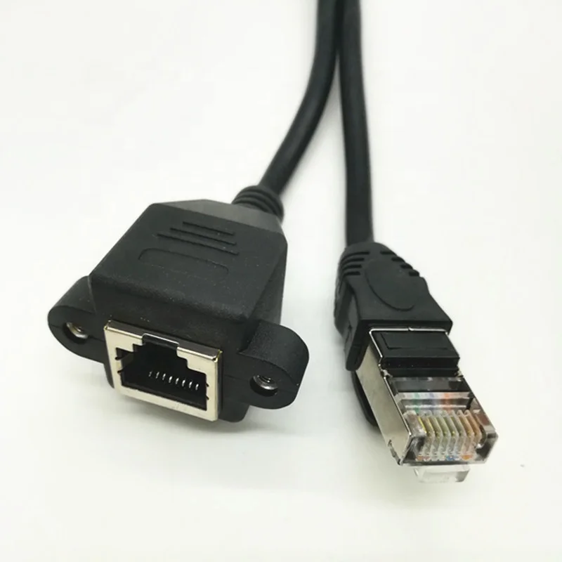 
Cat 5e FTP RJ45 Ethernet Male to Female Panel Mount Extension Cable 
