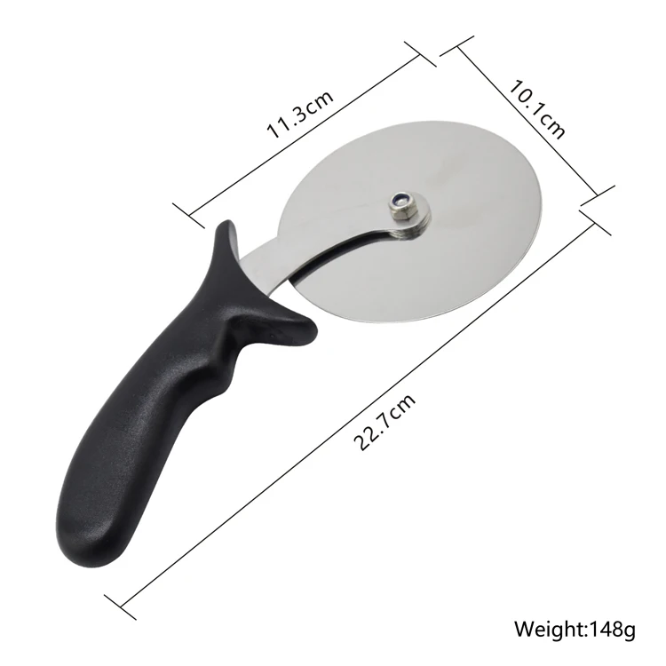 Pizza wheel and slicer knife 10cm Round Stainless Steel pizza cutter blade with customized PP handle
