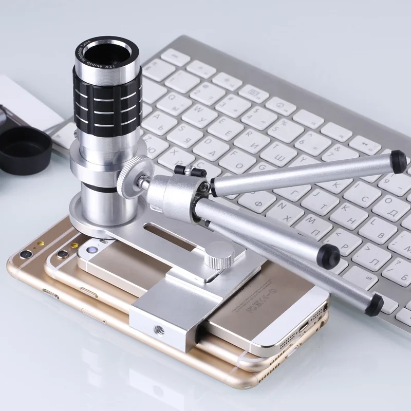 Phone Camera Lens 12X Zoom Optical Camera Telephoto Telescope Lens With Tripod