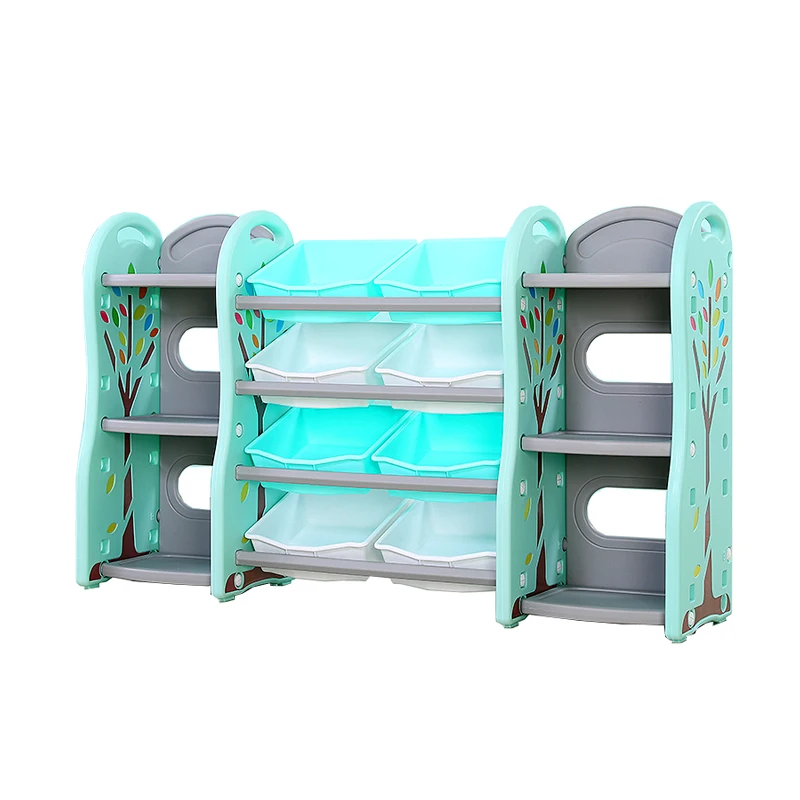 
children storage book toy shelf plastic material for home use 
