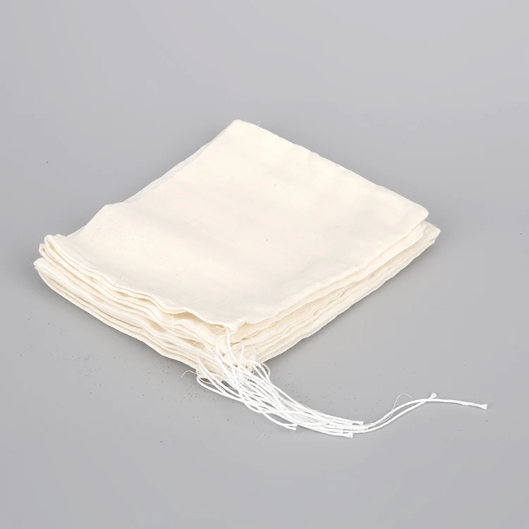 Индивидуальный биоразлагаемый органический хлопковый муслиновый Пустой чайный пакетик с веревкой