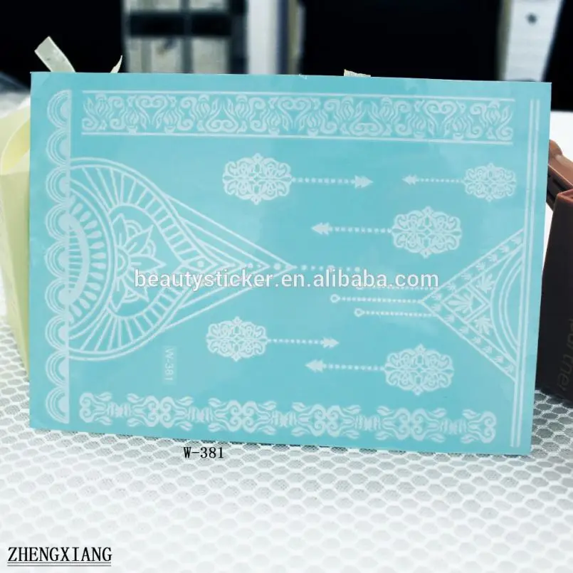 Beautysticker safe white lace tattoo sticker, wedding body temporary tattoo for legs/ hands