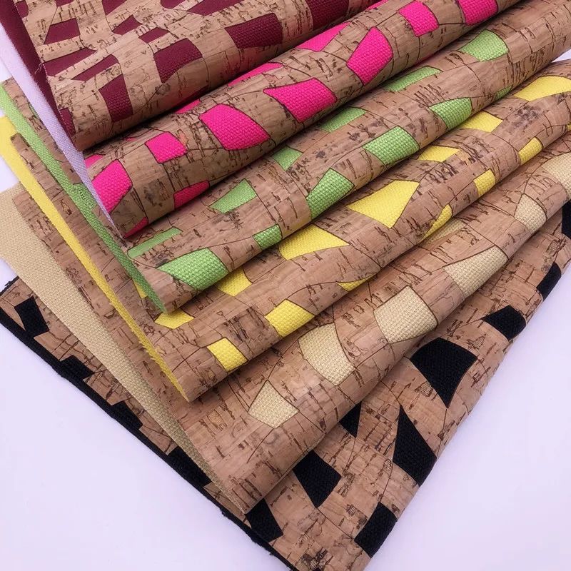 PU Cork Leather Fabric For Making Shoes Bags