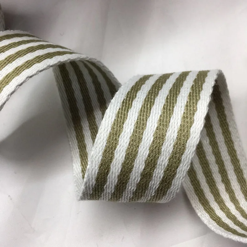 1.5inch width 1.5mm thickness multi color cotton strip ribbon for bag strap