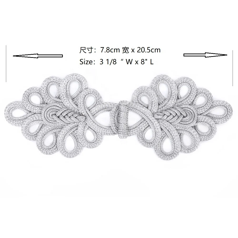 Gold Metallic Cord Loopy fastener Frog closure chinese knot great for fashion, unique dress or any project