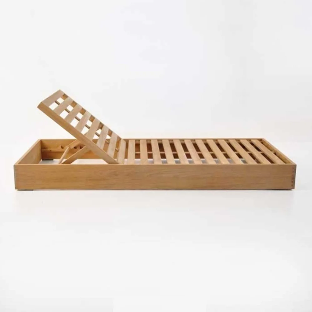 Курорт Стиль Открытый большой балкон деревянный шезлонг мебель Kuba из тикового дерева, мебель для отдыха