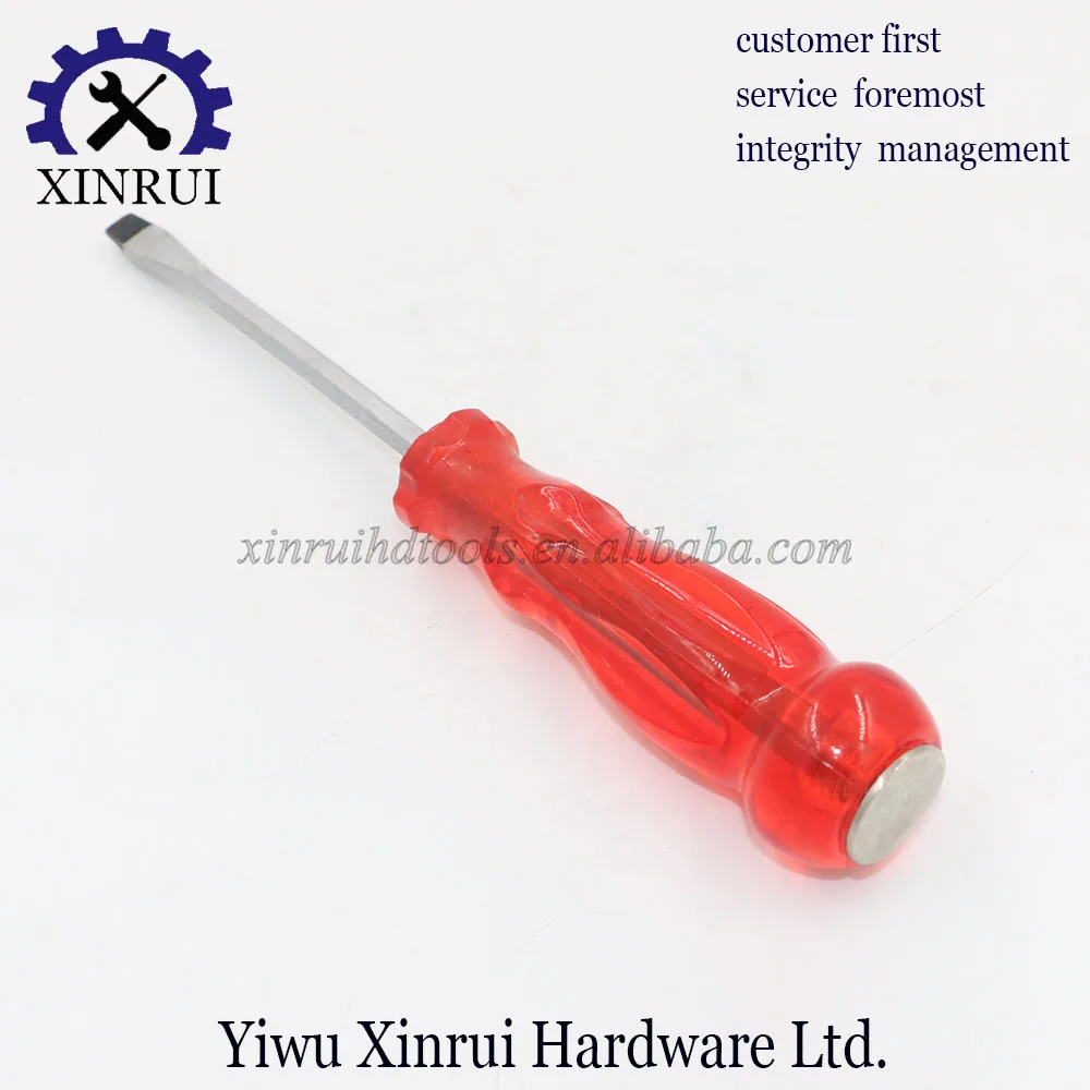 Cheap manual promotional transparent handle steel Screwdriver