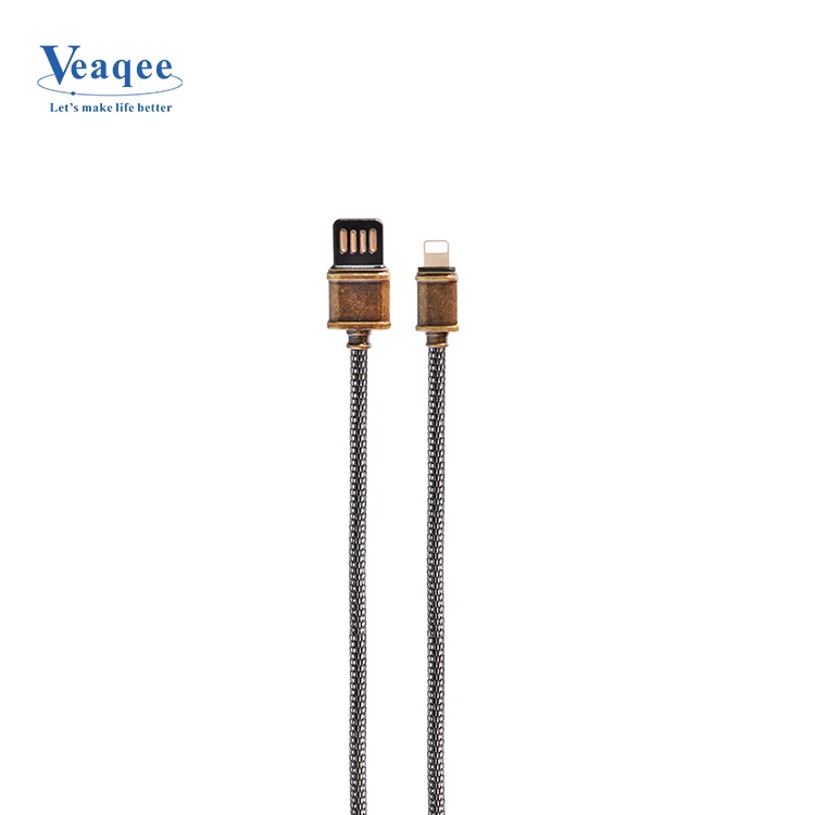 Veaqee цинковый сплав 8 Pin металлический USB кабель для iPhone XS