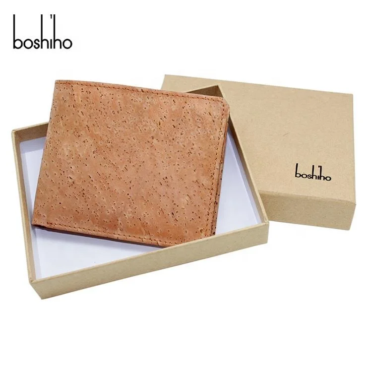 New design multi function vegan cork mens slim wallet with card holder